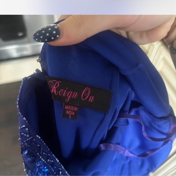 Reign Midnight Blue Sequin Gown - Picture 5 of 5